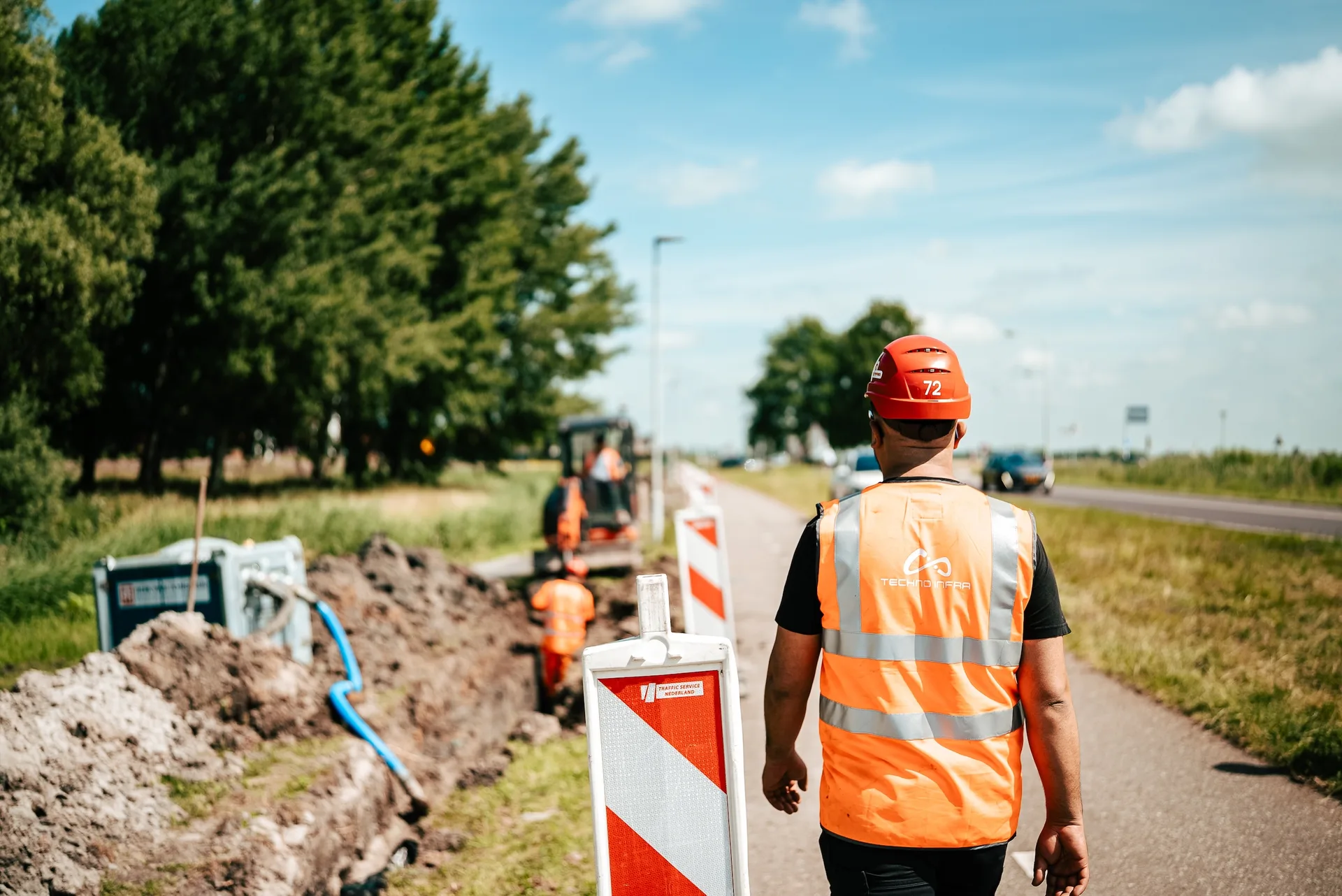 Kabel- en grondwerk in uitvoering